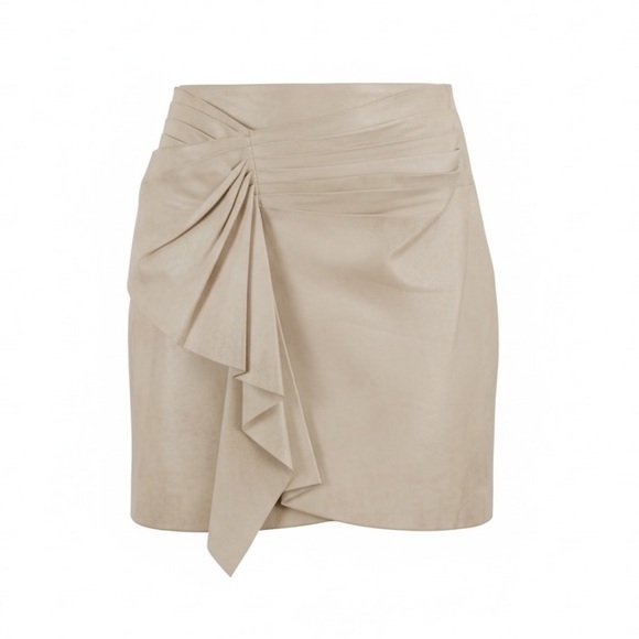 IRO Dresses & Skirts - IRO PARIS Zyrma Leather Cream Skirt